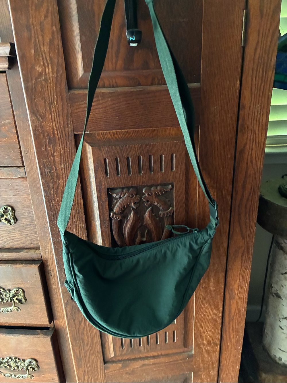 Uniqlo Forest Green Crescent Sling Bag